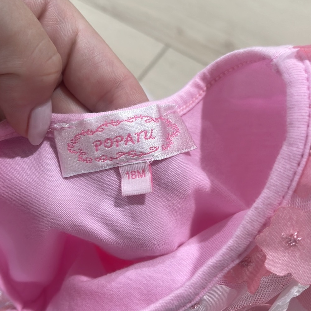 POPATU DRESS PINK AND FLOWERS 18 months - Picture 5 of 6